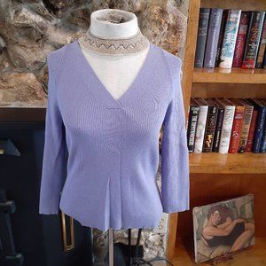 Ann Taylor Faux Wrap Top Sweater M Purple